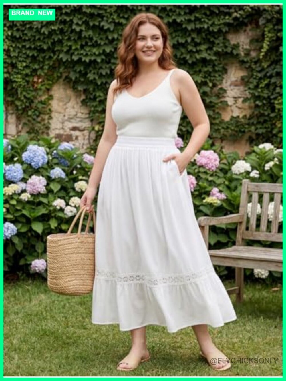 Boho Tiered Maxi Skirt with Pockets High Waisted Lace Flowy Renaissance Fairy - Picture 2 of 6